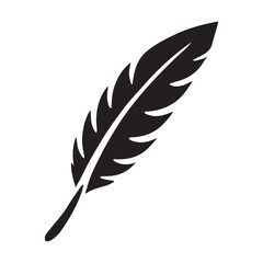 Obraz premium Elegant Black Silhouette Feather Illustration