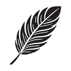 Obraz premium Detailed Black Silhouette Feather Vector Graphic Design