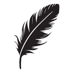 Rough Black Silhouette Feather Vector Graphic