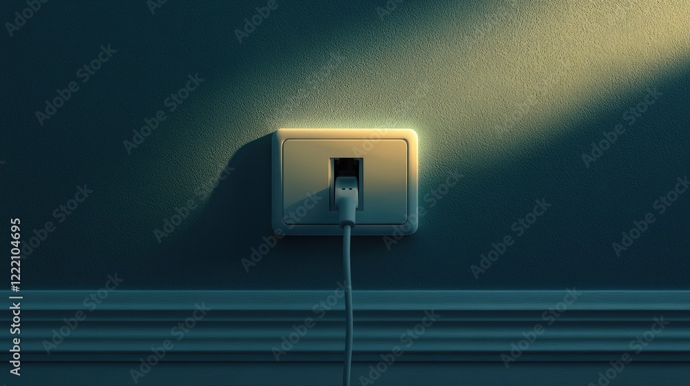 Aufkleber Electric socket with a plug partially inserted, symbolizing connection and disconnection, illustrating the concept of a broken connection or error