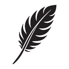 Fototapeta premium Simple Black Silhouette Feather Vector Image