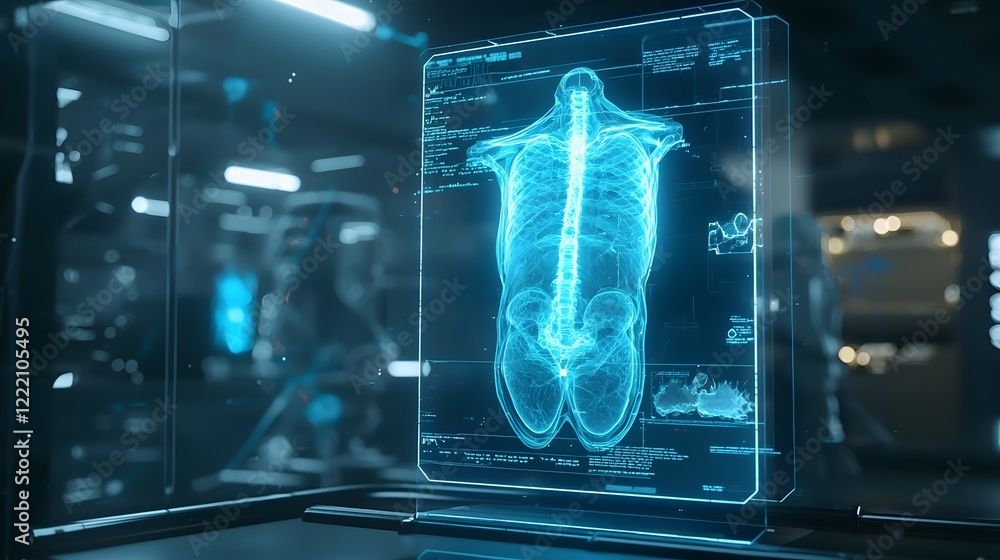 Poster holographic display of enhanced medical imaging data powered by advanced intelligence algorithms fut