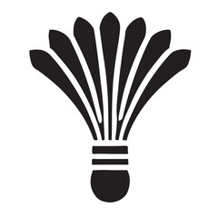 Elegant Shuttlecock Silhouette Icon for Badminton Enthusiasts