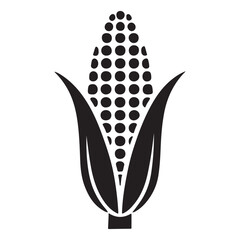 Corn on the Cob Silhouette Vector Illustration for Farm Designs