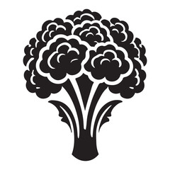 Broccoli Silhouette Vector Illustration for Healthy Eating
