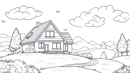 Charming Simple House Design Surrounded by Nature Scenic Landscape