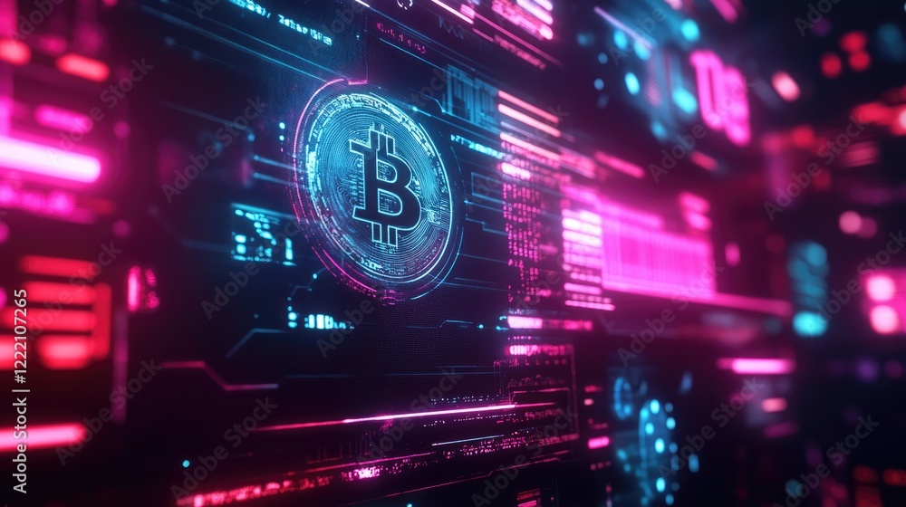 Poster futuristic cbdc technology displayed on a digital screen, showcasing secure digital currency systems