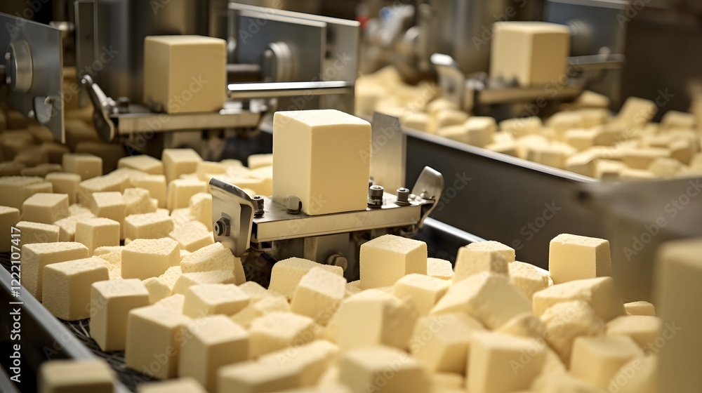 Aufkleber machines processing raw soybeans into tofu blocks in an efficient 16 9 industrial production line at
