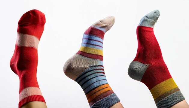 Set de calcetas de distintos dise&ntilde;os coloridos en un fondo totalmente blanco
