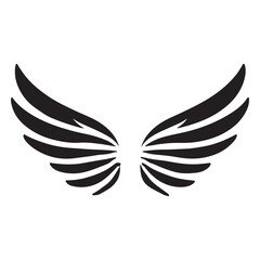 Majestic Black Silhouette Wings Illustration