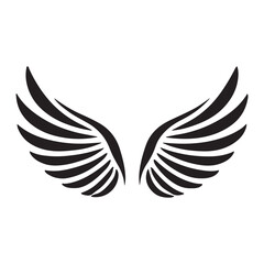Obraz premium Stylish Black Silhouette Wings Icon Freedom Flight Vector