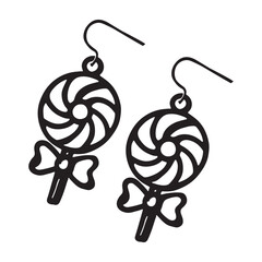 Stylish Lollipop Bow Earrings Silhouette Design
