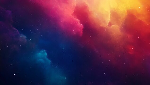 Powder exploding into vibrant shades of pink, orange, and blue. a dark gradient background with glowing light accents and bold textural details.