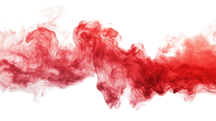 Abstract red smoke flames on transparent background 