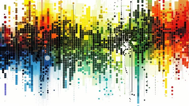 Abstract scatter plot clipart with rainbow gradient, ideal for statistical analysis and artistic use