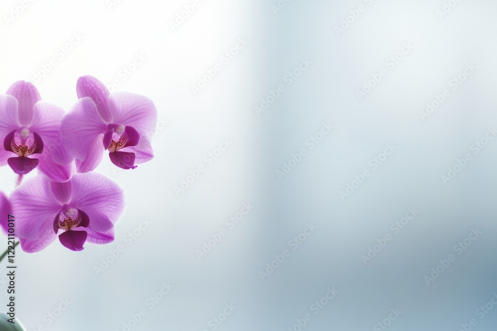 Fototapete a striking purple orchid showcases its rich color against a soft bokeh background, offering ample sp