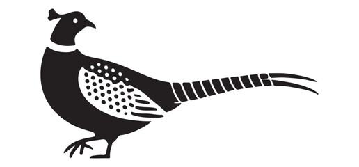 Ring-Necked Pheasant Silhouette Illustration