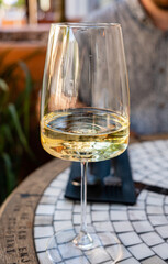 white wine on the terrace.