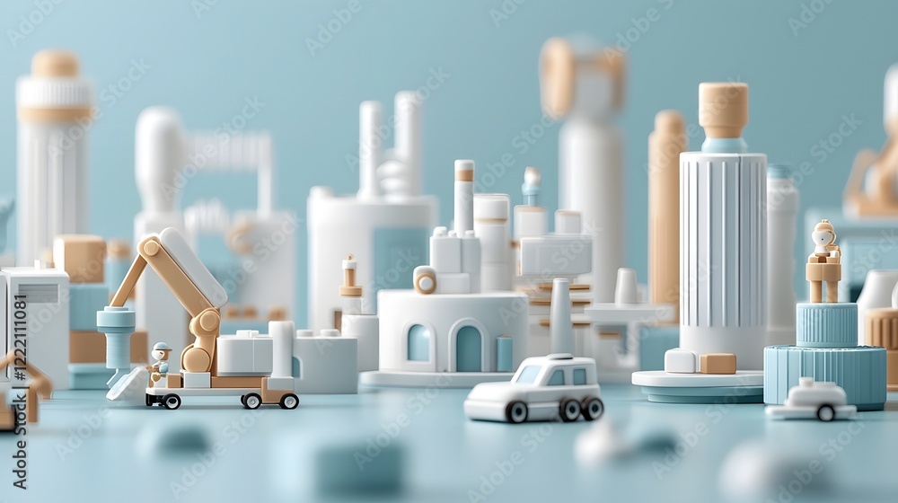 Poster seamless ai driven workflow automation in a modern corporate environment a 3d depicting a futuristic