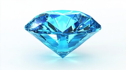 Brilliant Blue Gemstone with Faceted Cut Displaying Radiance and Shine