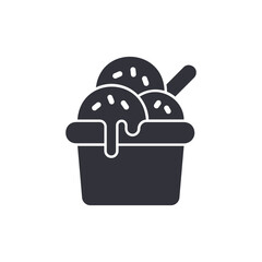 Ice cream cup solid icons, minimalist vector illustration ,simple transparent graphic element .Isolated on white background