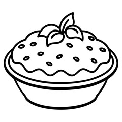 Peach Cobbler Line Art Vector