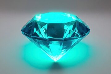 Sparkling Blue Diamond with Radiant Light Reflection