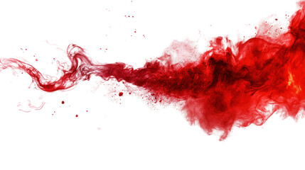 Abstract red smoke flames on transparent background 