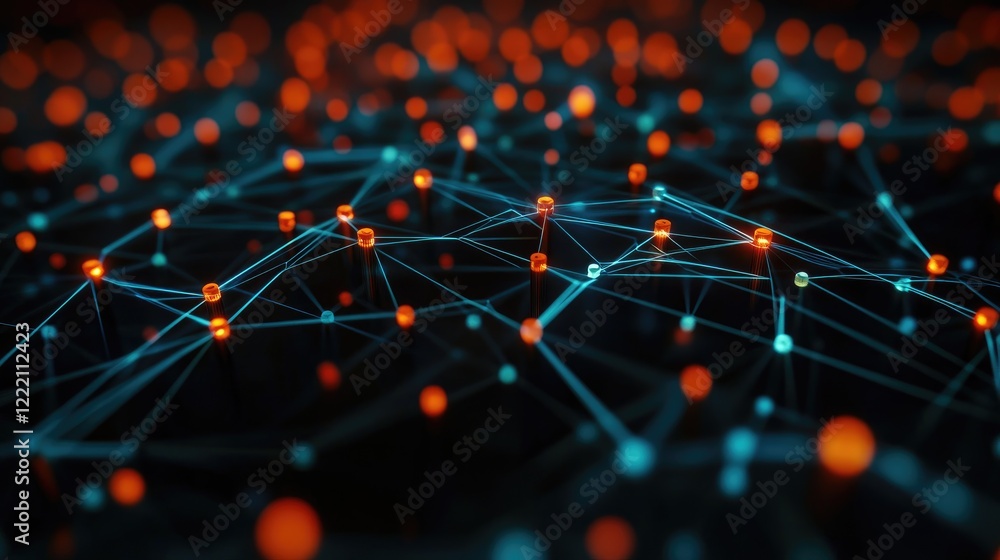 Poster Unconnected pegs arranged around the center of a network, symbolizing potential connections, communication gaps, or isolated nodes in a data structure or system