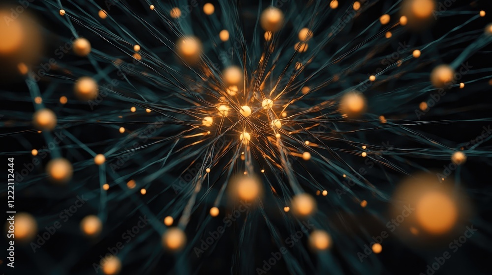 Poster Unconnected pegs arranged around the center of a network, symbolizing potential connections, communication gaps, or isolated nodes in a data structure or system