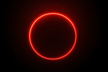 Glowing Red Circle with Dark Background for Abstract Design Use