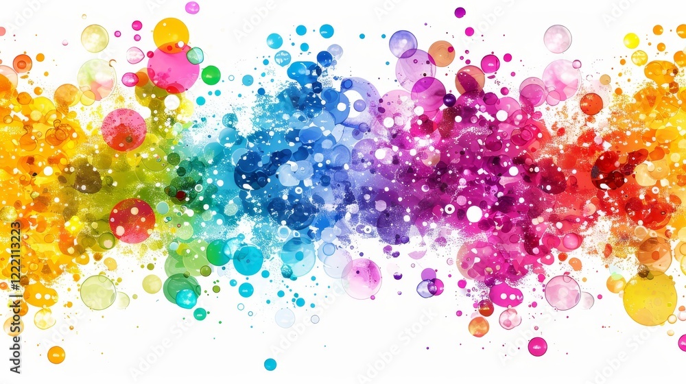 Poster abstract scatter plot clipart with rainbow gradient for statistical analysis on white background