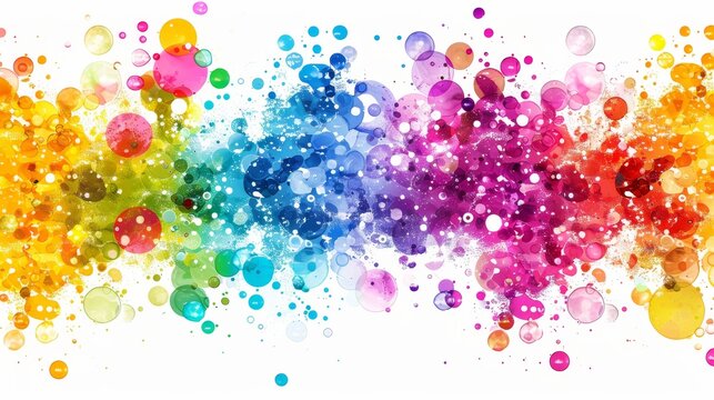 Abstract scatter plot clipart with rainbow gradient for statistical analysis on white background