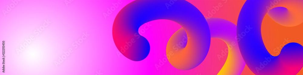 Poster gradient colorful motion twisted liquid line shapes on background. 3d effect fluid flow wave. modern
