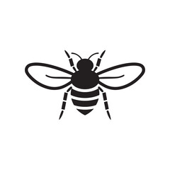 Obraz premium High-Contrast Black and White Bee Vector