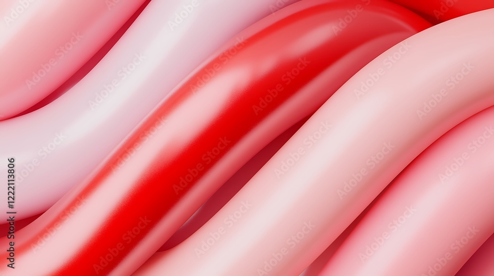 Poster abstract colorful wavy lines forming smooth textures in shades of red and pink for modern background