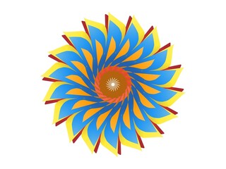 Abstract colour with star flower geometric isolated with white background 