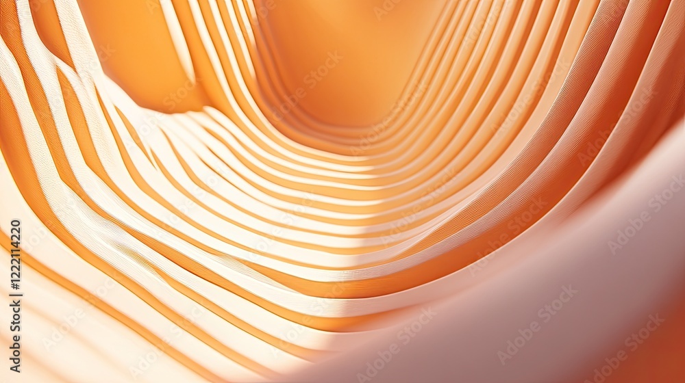 Poster abstract yellow background with soft waves and shadows giving a sense of motion.