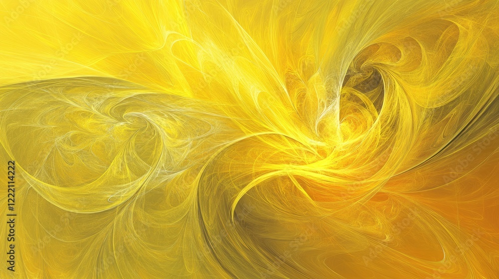 Poster abstract yellow background with soft swirling patterns and gradient overlays for a modern look.