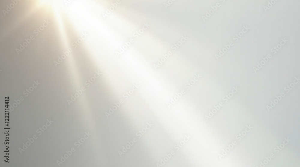 Poster rays of light emanating from top left light source isolated on white background. light beam overlay