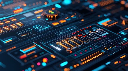 Vibrant Digital Energy Dashboard   Futuristic 3D Visualization of Power Flow Data Analytics and Clean Energy Technology  Showcasing the future of smart grid and sustainable energy infrastructure