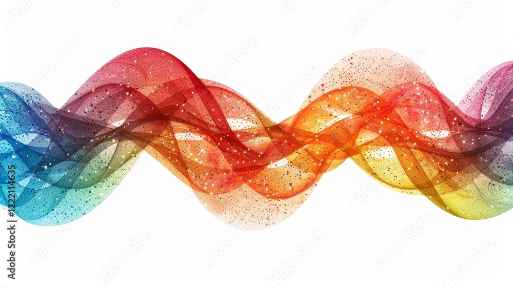 Poster abstract scatter plot clipart in rainbow gradient for statistical analysis on white background