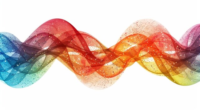 Abstract scatter plot clipart in rainbow gradient for statistical analysis on white background
