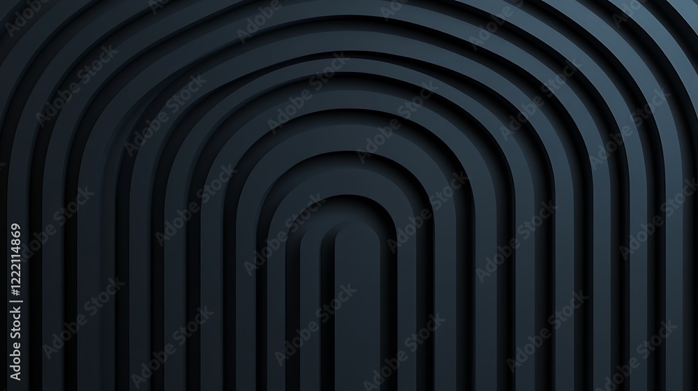 Poster abstract dark background with curved lines creating a layered effect in a modern minimalist style