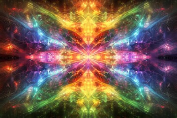 Obraz premium Vibrant Kaleidoscopic Abstract Art with Colorful Light Patterns