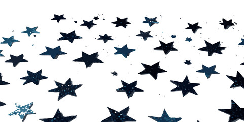 Abstract blue and multicolor star design greeting doted confetti on white background. Concept of anniversary, Christmas decoration, greeting card, party social event vector illustration.