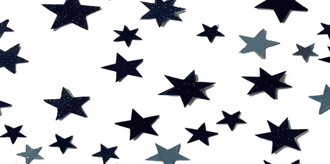 Abstract blue and multicolor star design greeting doted confetti on white background. Concept of anniversary, Christmas decoration, greeting card, party social event vector illustration.