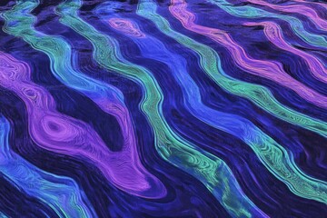 Obraz premium Abstract Waves of Colorful Patterns Reflected on Water Surface