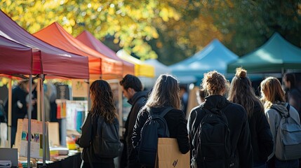 an event featuring booths with mental health resources and support services