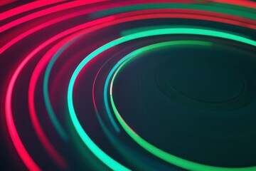 Colorful Swirling Light Trails in Red and Green Hues